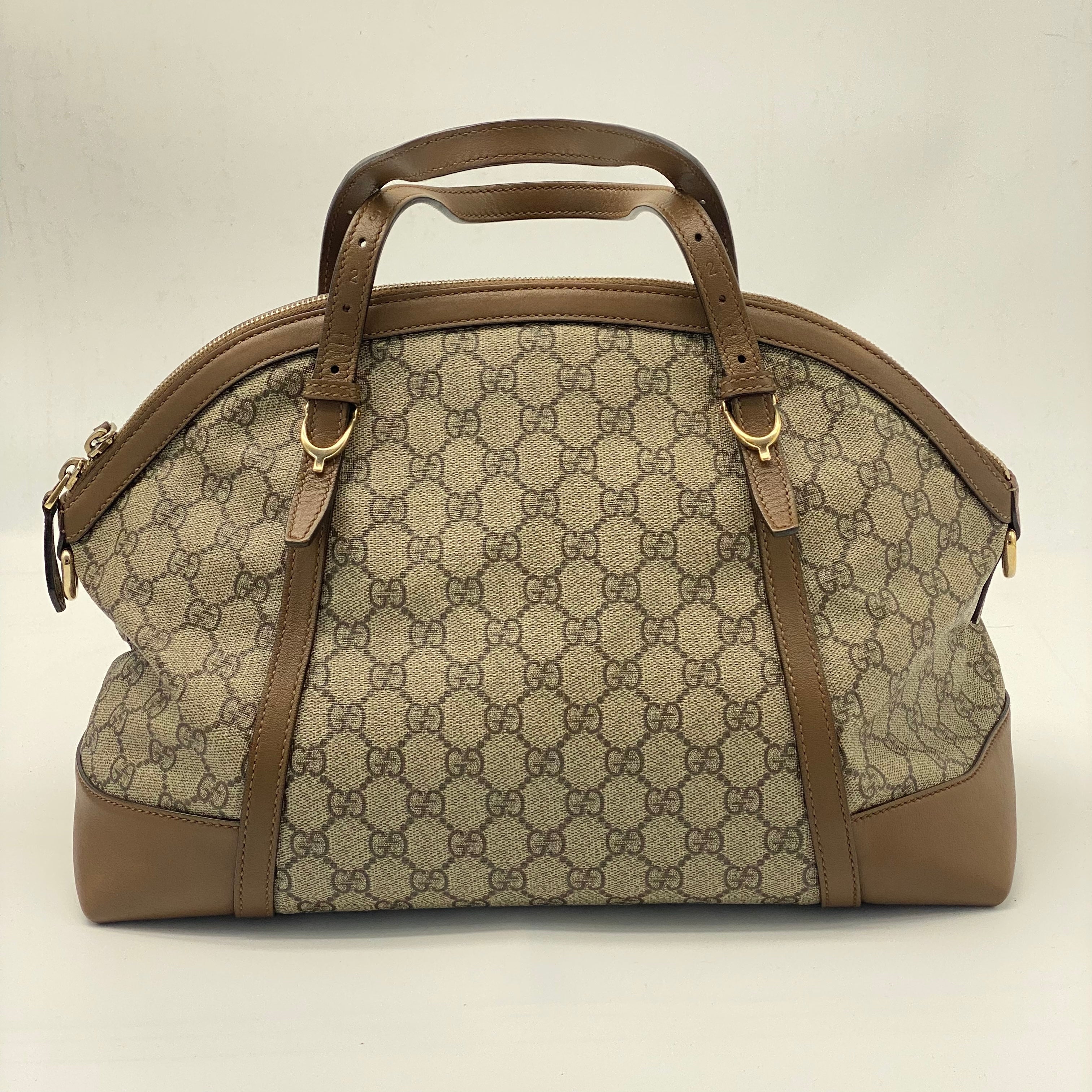 GUCCI GG Supreme Monogram Medium Nice Top Handle Dome Bag Beige