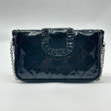 New Lock Ruffle Flap Pouch Perforated Patent Leather Mini