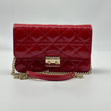 Patent Cannage Miss Dior Promenade Pouch Red