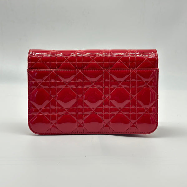 Patent Cannage Miss Dior Promenade Pouch Red