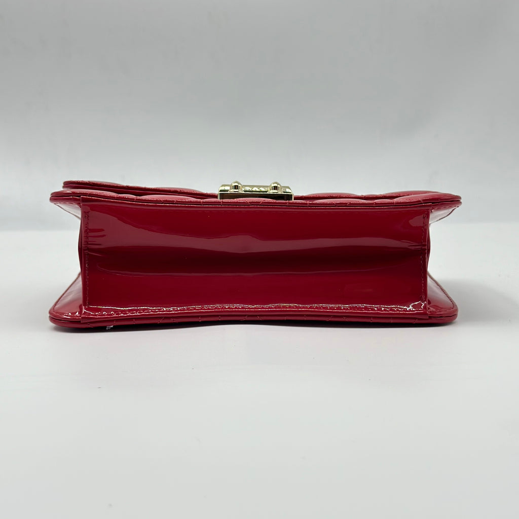 Patent Cannage Miss Dior Promenade Pouch Red