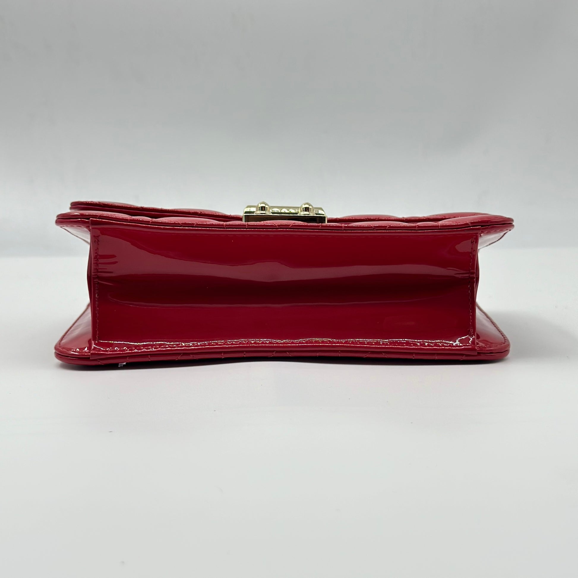 Patent Cannage Miss Dior Promenade Pouch Red