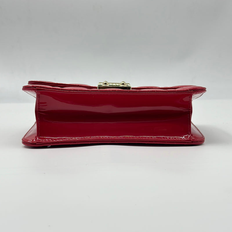 Patent Cannage Miss Dior Promenade Pouch Red