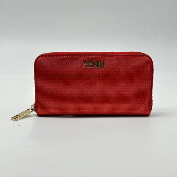 FENDI Signature Logo Leather Coin Pouch