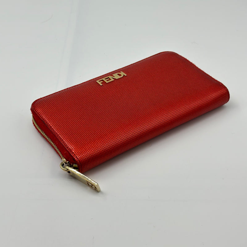 FENDI Signature Logo Leather Coin Pouch