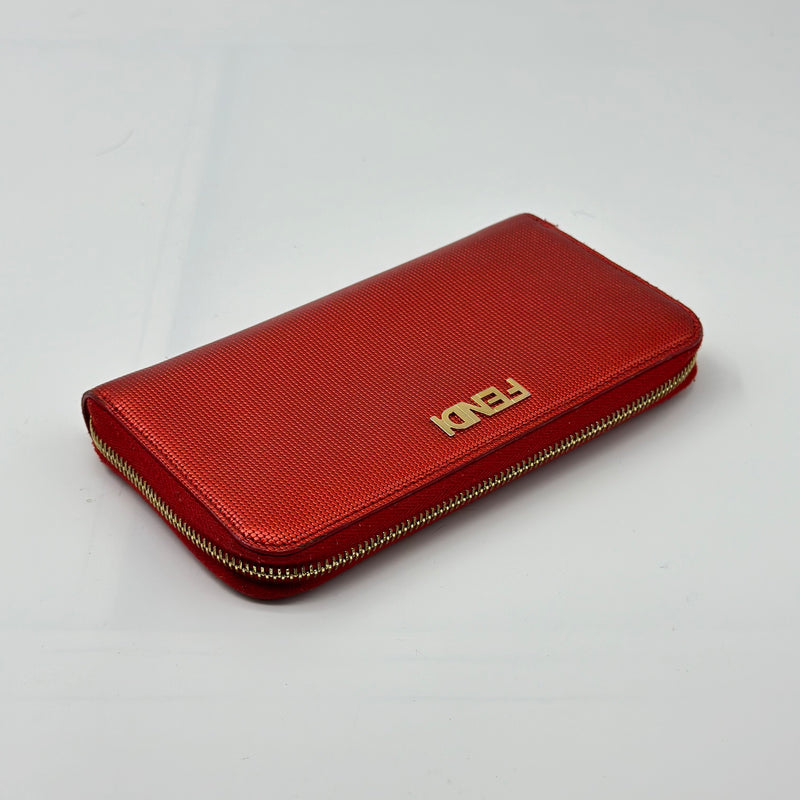 FENDI Signature Logo Leather Coin Pouch