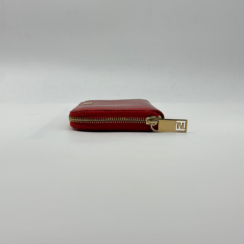 FENDI Signature Logo Leather Coin Pouch