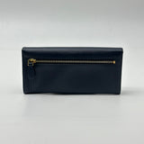 PRADA Baltic Blue Large Saffiano Leather Wallet