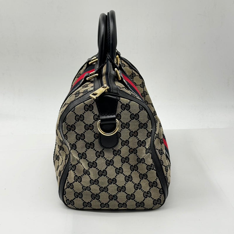 Gucci Vintage Web Boston Bag GG Canvas Medium