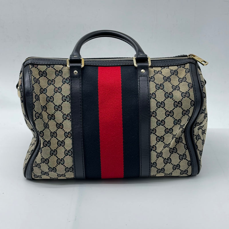 Gucci Vintage Web Boston Bag GG Canvas Medium