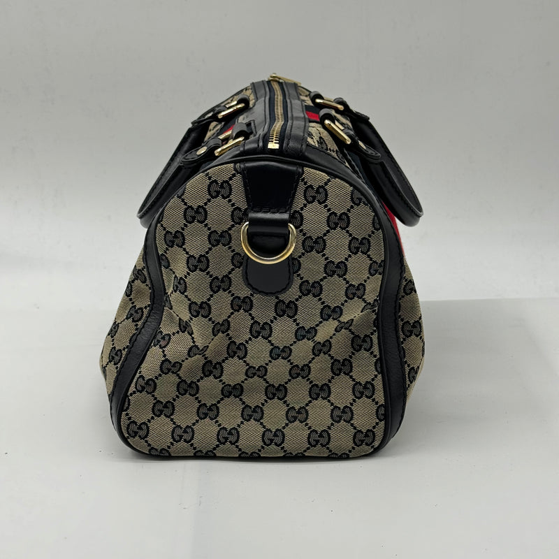 Gucci Vintage Web Boston Bag GG Canvas Medium