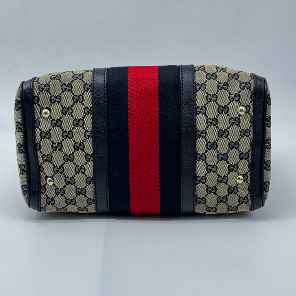 Gucci Vintage Web Boston Bag GG Canvas Medium