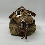 Gucci Beige GG Canvas Medium Bamboo Bar Tote Bag