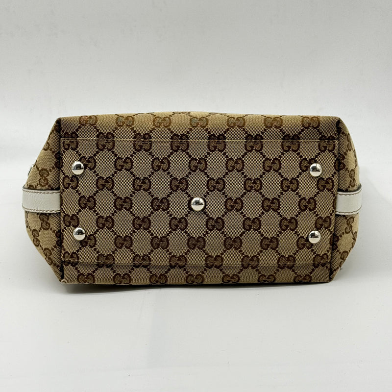 GUCCI GG Monogram Medium Match Ball Tote Dark Brown