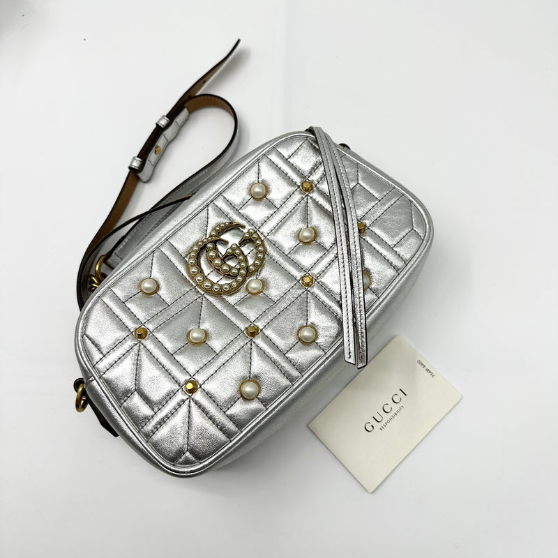 Gucci Pearly GG Marmont leather handbag