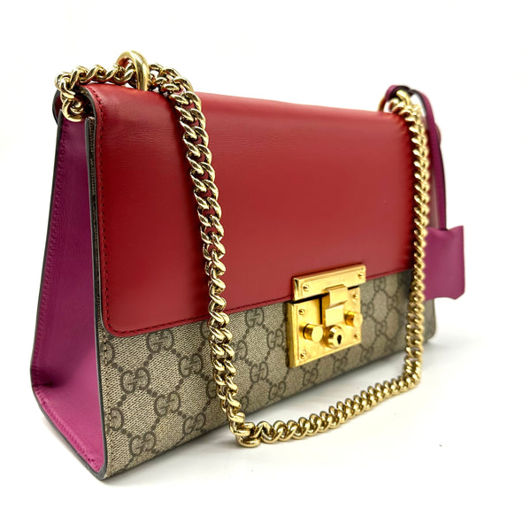 Gucci Padlock Shoulder Bag GG Coated Canvas and Leather