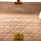 CHRISTIAN DIOR Lambskin Cannage Dioraddict Wallet on Chain Clutch Rose Poudre