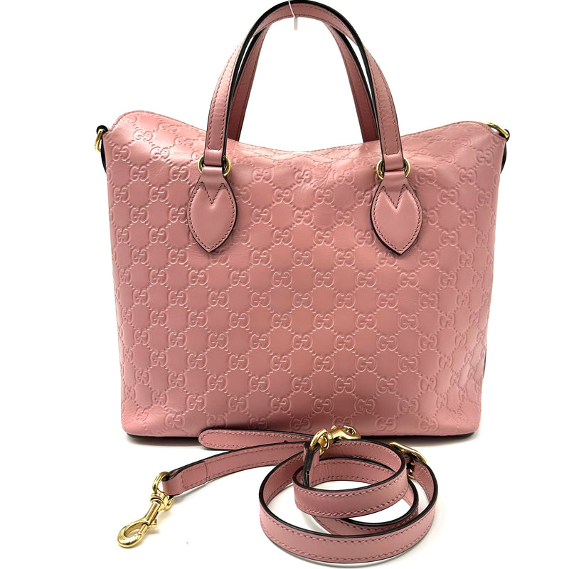 GUCCI  Guccissima Signature Linea A Foldover Tote Rose Baby Candy