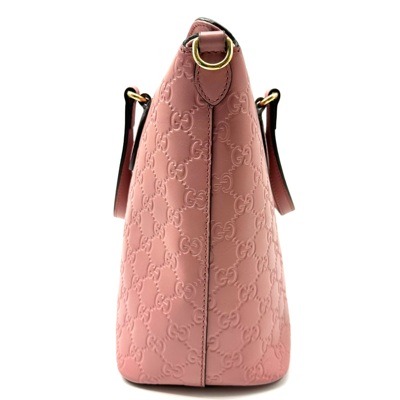 GUCCI  Guccissima Signature Linea A Foldover Tote Rose Baby Candy