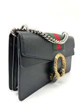 GUCCI  Calfskin Web Small Dionysus Shoulder Bag Black