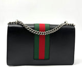 GUCCI  Calfskin Web Small Dionysus Shoulder Bag Black