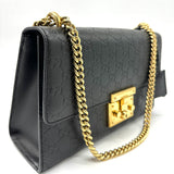 GUCCI Padlock Leather Handbag/Black