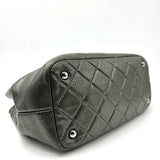 CHANEL  Metallic Caviar Quilted CC Timeless Tote Dark Silver