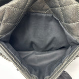 CHANEL  Metallic Caviar Quilted CC Timeless Tote Dark Silver