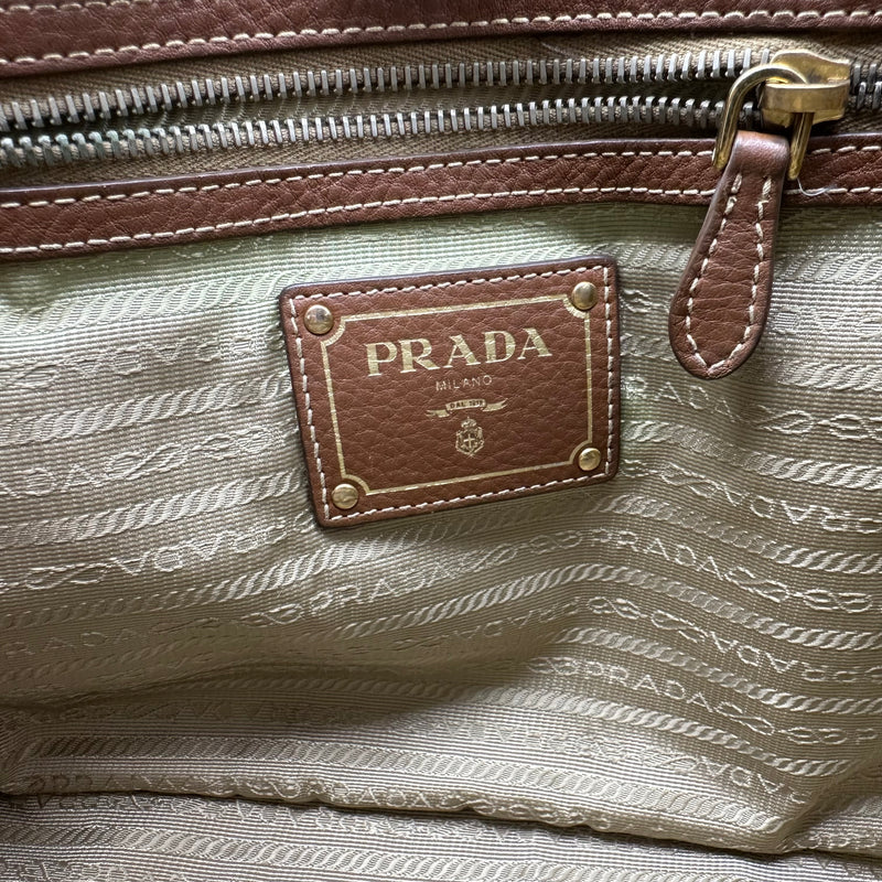 Prada Logo Open Tote Canvas Medium