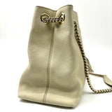 GUCCI  Pebbled Calfskin Medium Soho Chain Shoulder Bag Off White