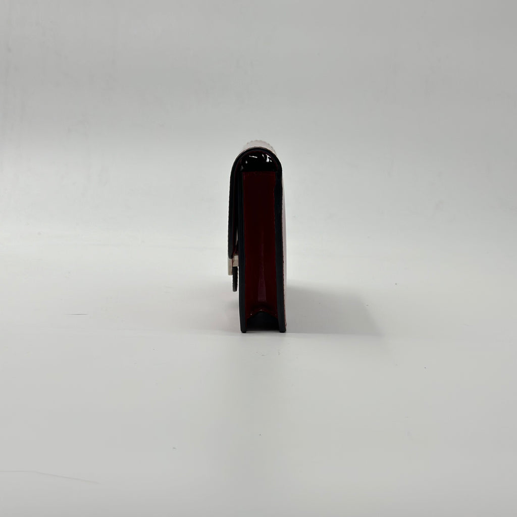 Polished Calfskin Icon Wallet Red