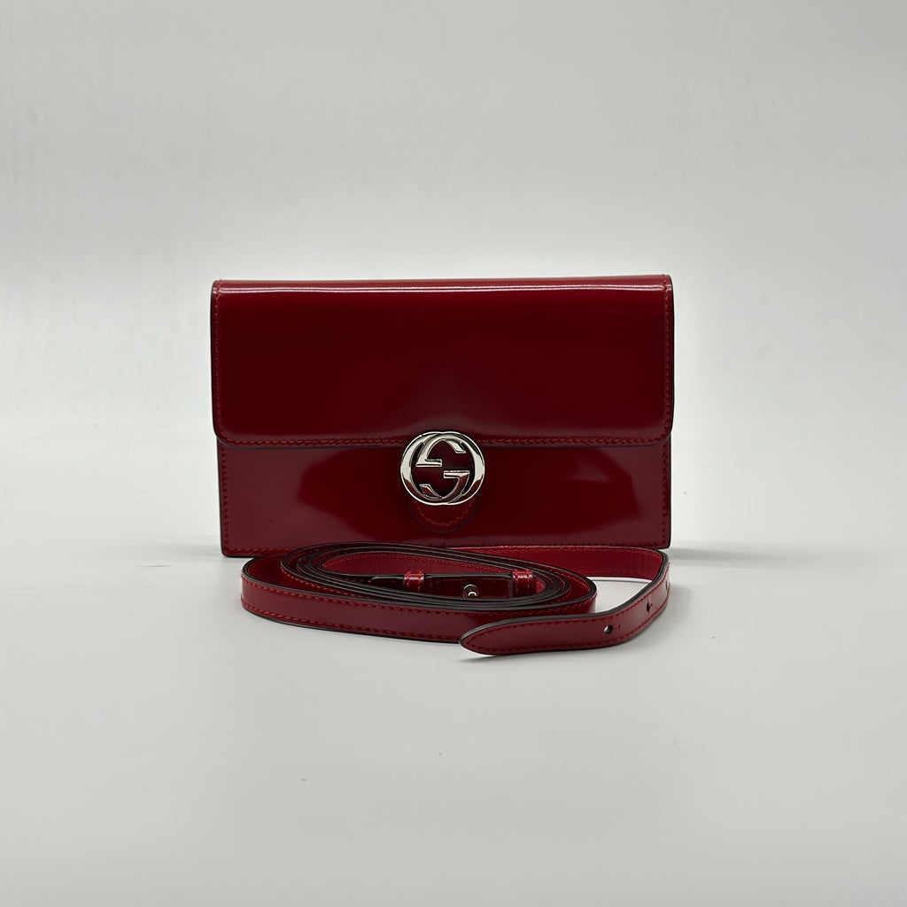 Polished Calfskin Icon Wallet Red