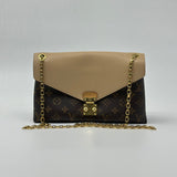 LOUIS VUITTON Beige Monogram Canvas Pallas Chain Bag