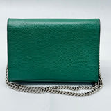 Dionysus Chain Wallet Leather with Embellished Detail Small Green