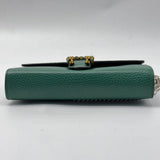 Dionysus Chain Wallet Leather with Embellished Detail Small Green