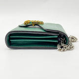 Dionysus Chain Wallet Leather with Embellished Detail Small Green