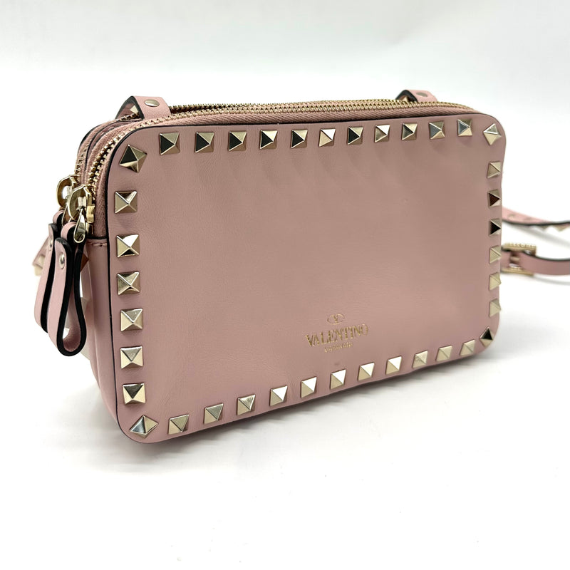 VALENTINO Leather Rockstud Crossbody Bag