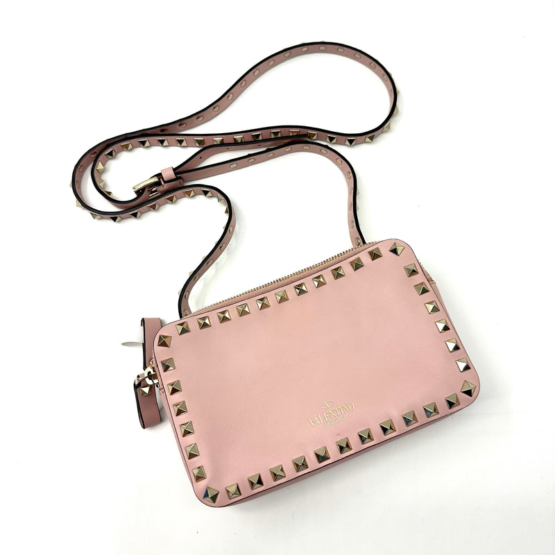 VALENTINO Leather Rockstud Crossbody Bag