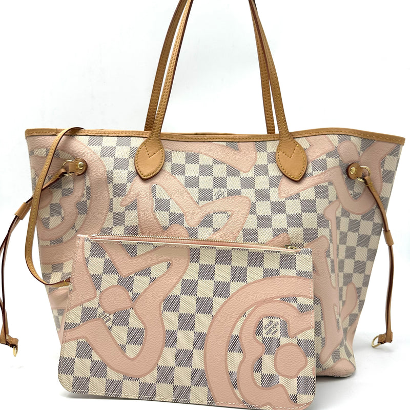 Damier Azur Tahitienne Neverfull w/Pouch MM Tote