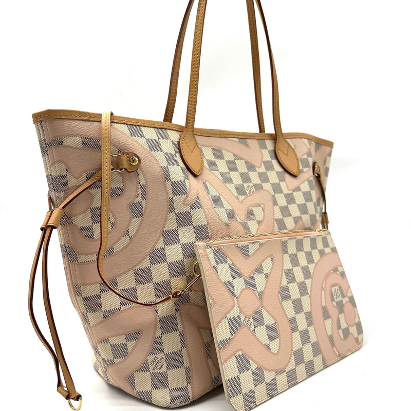 Damier Azur Tahitienne Neverfull w/Pouch MM Tote