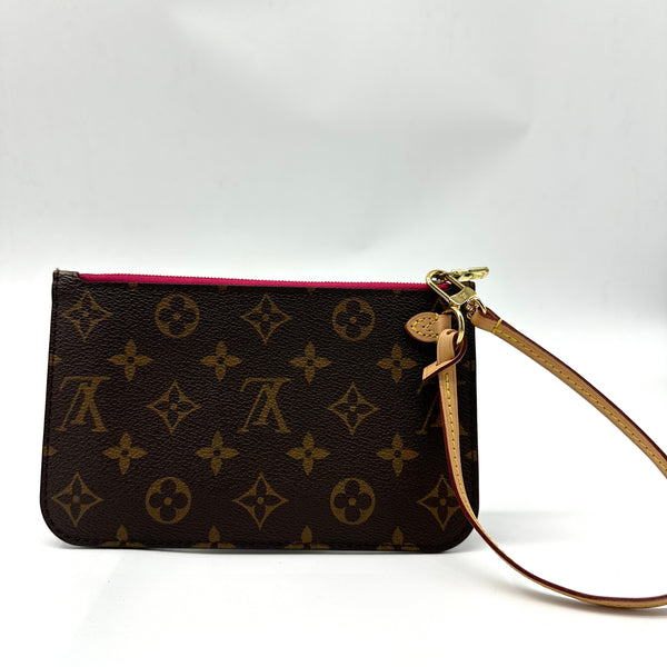 LOUIS VUITTON Monogram Neverfull PM Pochette Pivoine