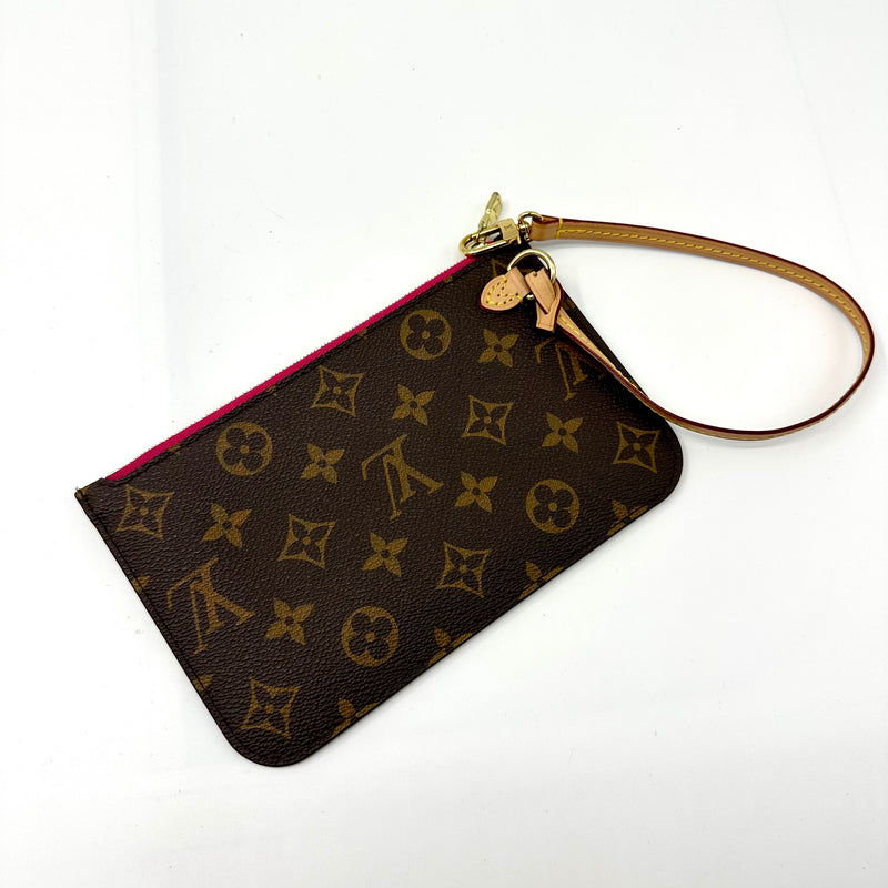 LOUIS VUITTON Monogram Neverfull PM Pochette Pivoine