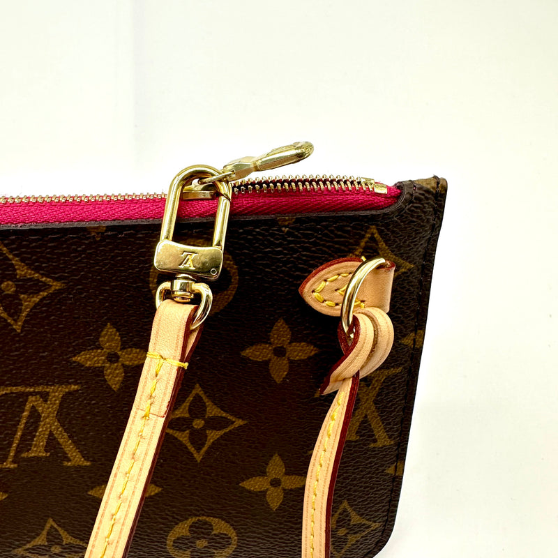 LOUIS VUITTON Monogram Neverfull PM Pochette Pivoine