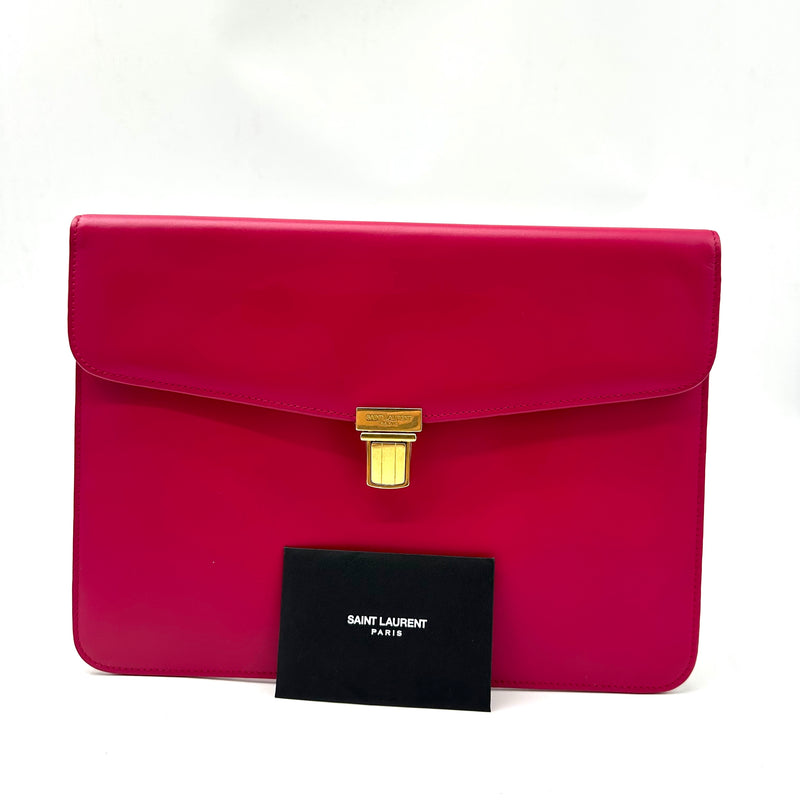 Yves Saint Laurent Autre Marque Pink Leather Briefcase