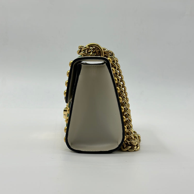 Embroidered Studded Small GG Padlock Shoulder Bag