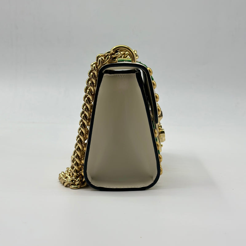 Embroidered Studded Small GG Padlock Shoulder Bag