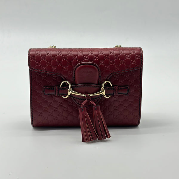 Gucci Emily Chain Flap Bag Microguccissima Leather Mini