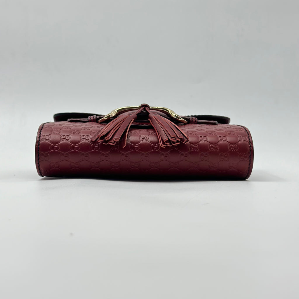Gucci Emily Chain Flap Bag Microguccissima Leather Mini
