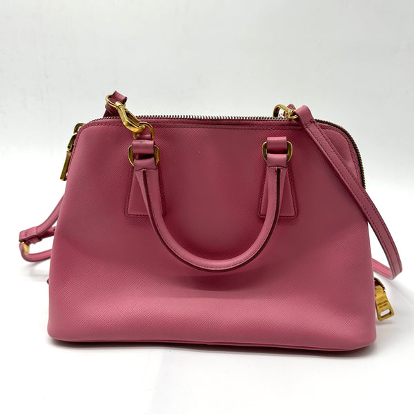 PRADA Saffiano Lux Small Promenade Tote Peonia