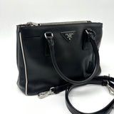 Prada Double Zip Lux Tote Vernice Saffiano Leather Small